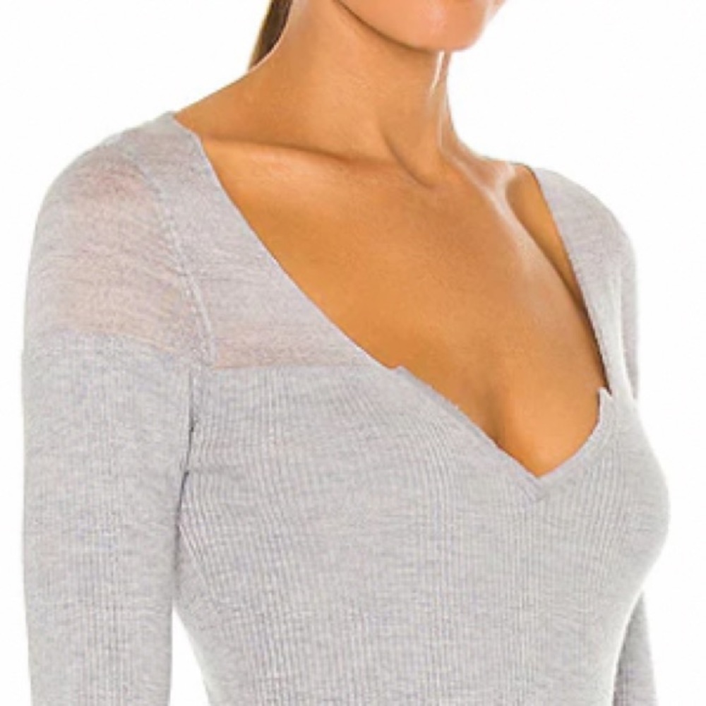 WEEKEND STORIES INTERMIX ROXY SWEATER IN LIGHT GREY SOFT JERSEY SIZE MEDIUM
